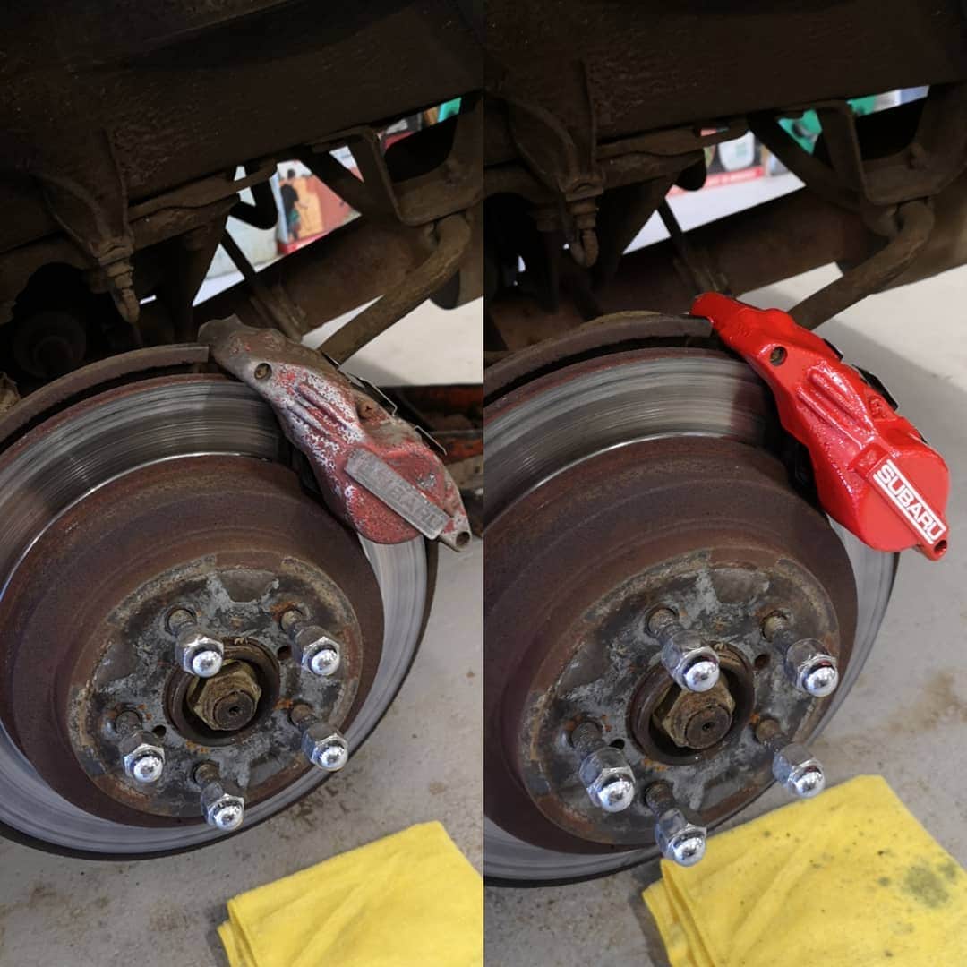 Refinished Subaru Impreza Brake Calipers